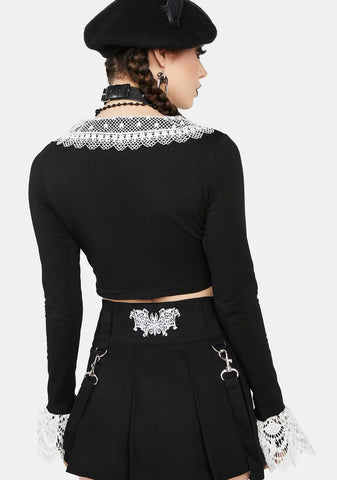 Just My Type Lace Collared Top
