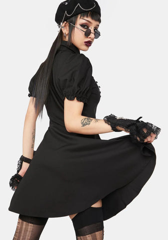 Heart Button Mini Dress