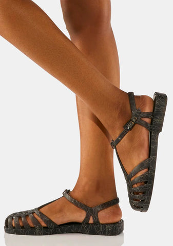 Black Aranha Quadrada II Sandals