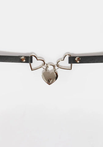 Heart Ring Lock Choker