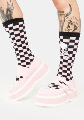 Pink Slacker-25 Platform Mary Janes