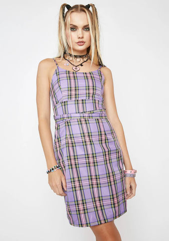 He's My Baby Plaid Mini Dress