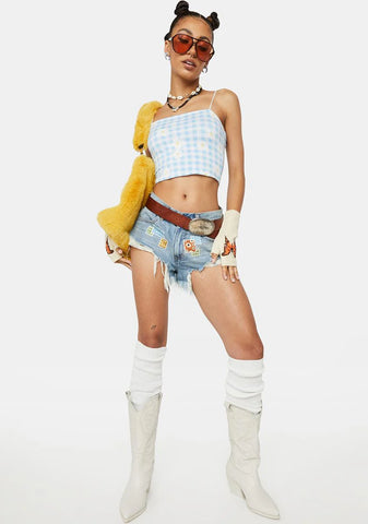 Cornflower Get Your Fix Crop Top