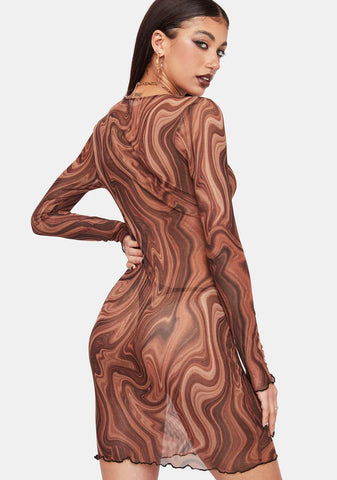 Art Muse Mesh Mini Dress
