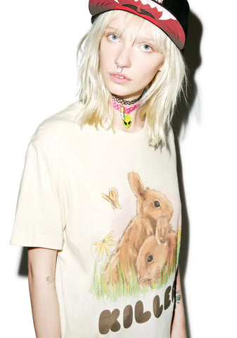 Loose Bunny Tee - White