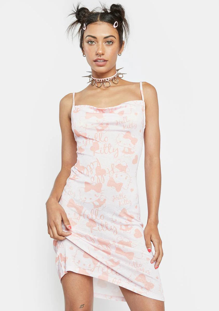 Hello Kitty Bow And Heart Mini Dress