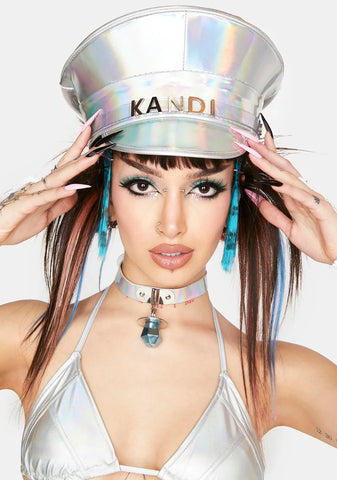 Holographic Kandi Captain Hat