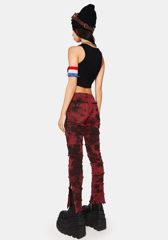 Modulation Red Acid Wash Skinny Jeans