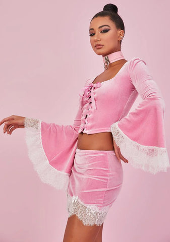 Sweet Majestic Takeover Velvet Crop Top