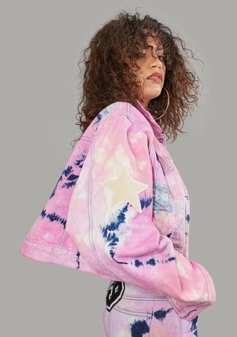Twisted Rhythm Patched Tie Dye Jacket