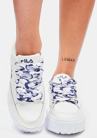 Whisper White Sandblast Low Satin Lace Sneakers