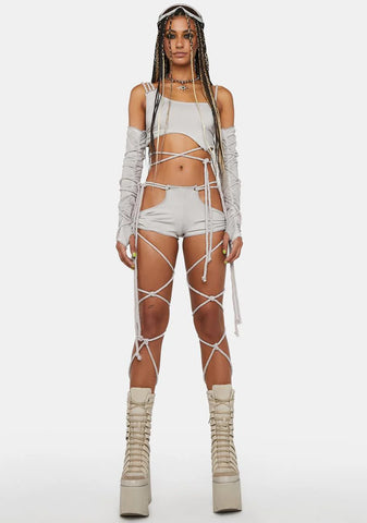 Compression Rope Crop Top & Gloves Set