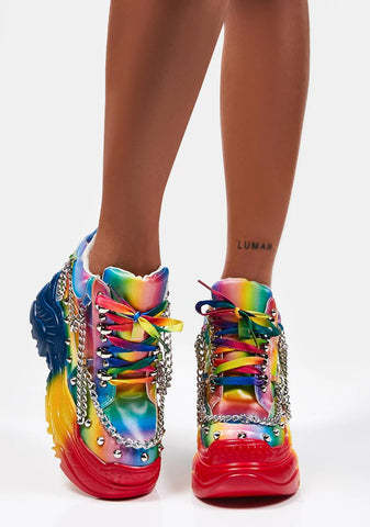 Rainbow Space Candy Platform Sneakers