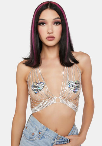 Shattered Sky Chain Bra Top