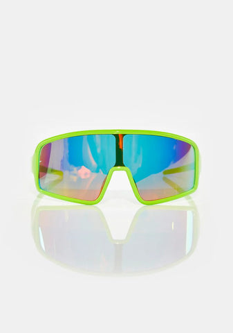 Lime Power Surge Shield Sunglasses