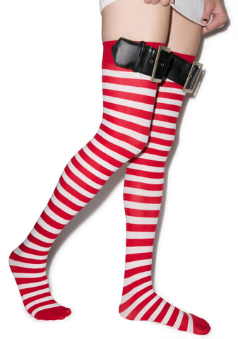 Santa Striped Thigh Highs