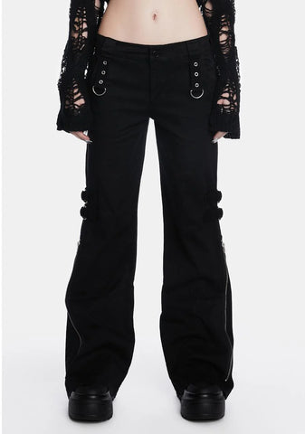 Black Rave Zip Pants