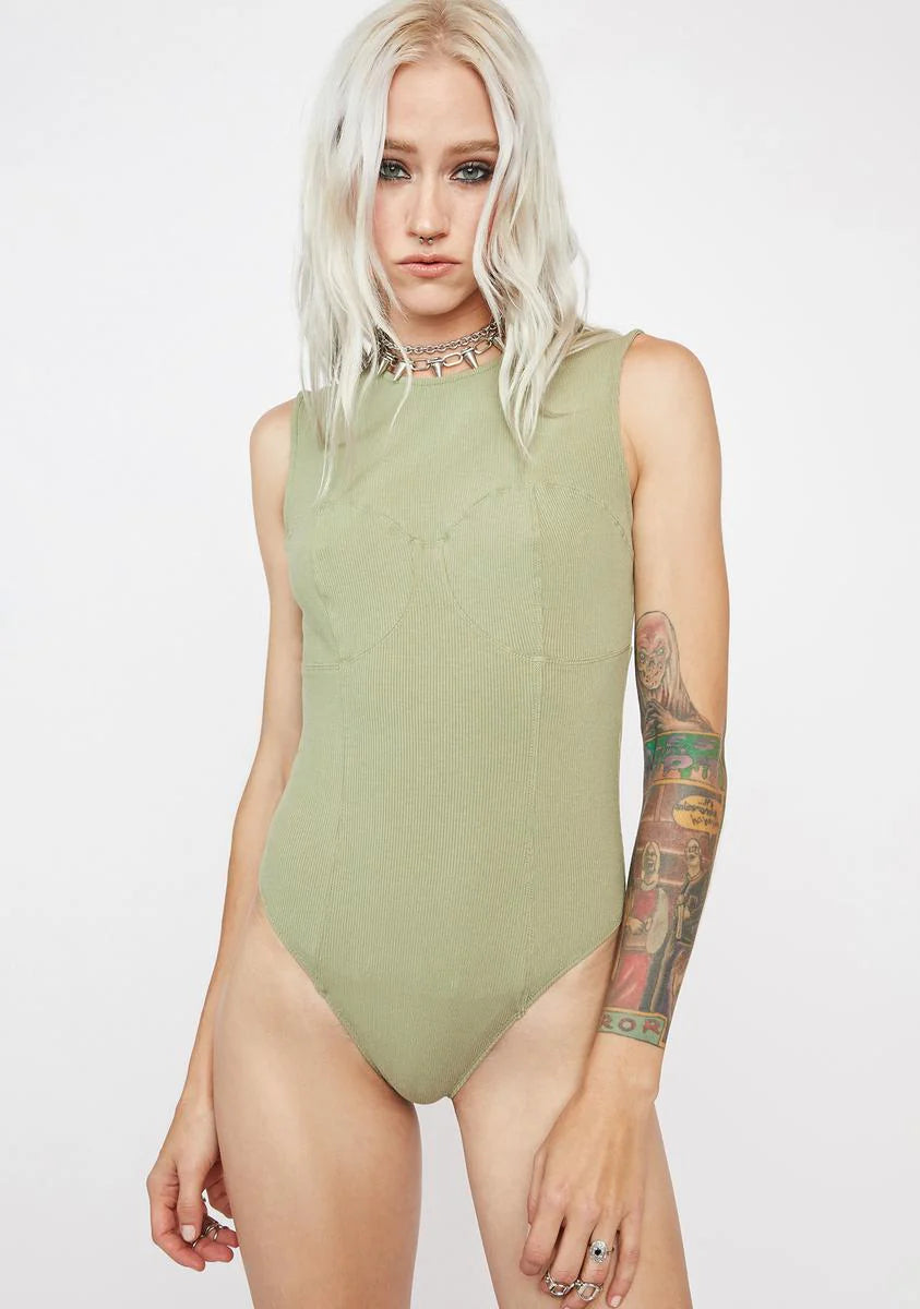 Sage Bustier Silhouette Bodysuit
