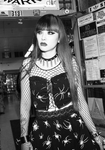 Web Of Sins Corset Crop Top