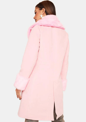 Open Up To Me Faux Fur Trench Coat