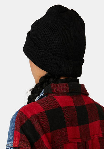 Atmosphere Black Beanie With Holes