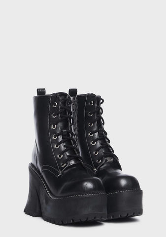 Wide Fit Dark Animal Behavior Platform Boots