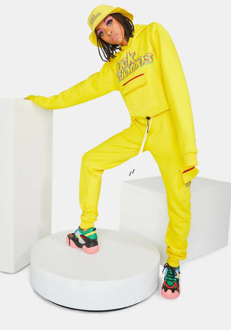 Yellow Fuck Clothes Joggers Set
