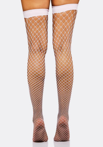 Baby Deadly Kisses Fishnet Thigh Highs