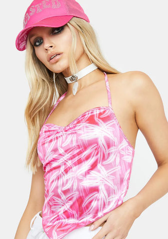 Vegas This Weekend Satin Crop Top