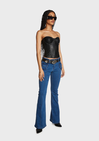 Aniyah Faux Leather Corset