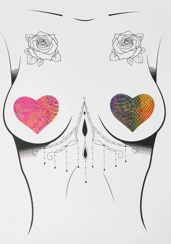 Tie Dye Heart Nipple Pasties