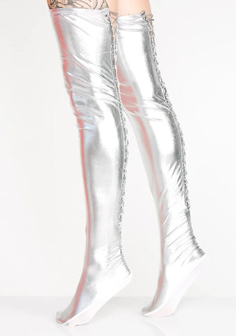 Baddie Bot Lace-Up Thigh Highs