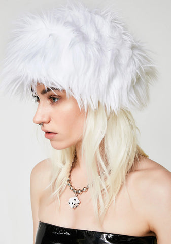 Lit White Fur Cap