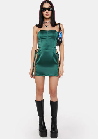 Emerald Hot Reception Corset Mini Dress