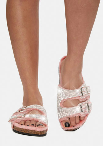 Baby Shine On Rhinestone Buckle Slides