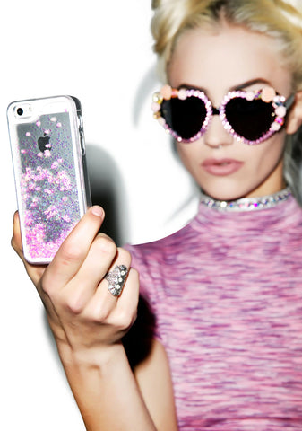 Falling Hearts Glitterfalls iPhone Case