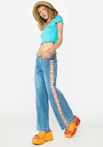 Vacation Awaits Jacquard Jeans