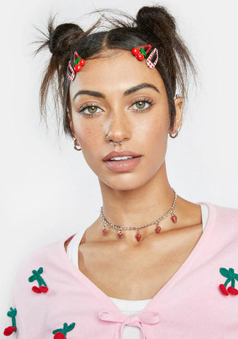 Juicy Bites Strawberry Chain Necklace