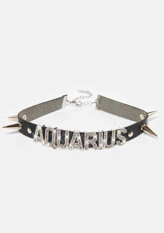 Aquarius Bling Spiked Choker