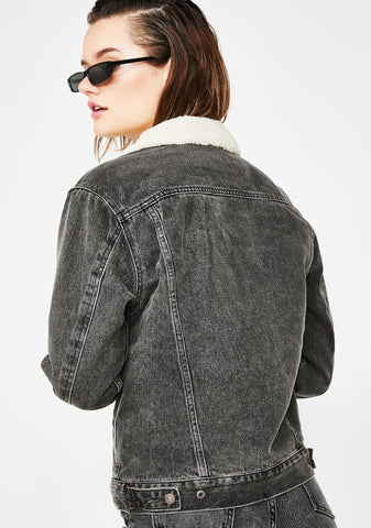Fade To Black Ex Boyfriend Sherpa Trucker Jacket
