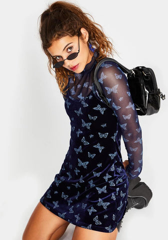 Ur My Butterfly Velvet Dress