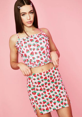 Strawberry Fields Denim Skirt