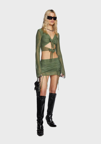 Indigo Mesh Mini Skirt