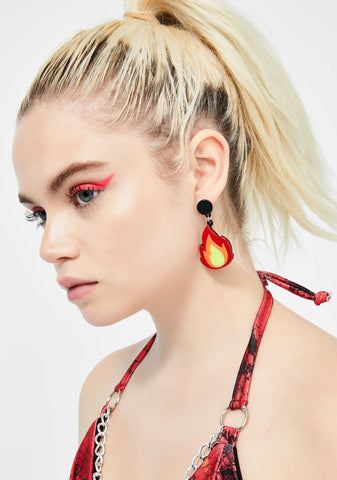 Keep It Hot Hot Hot Flame Earrings