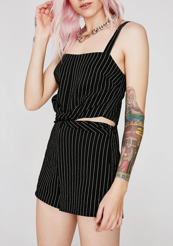 Mob Life Pinstripe Romper