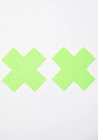Neon Green Cross Pasties