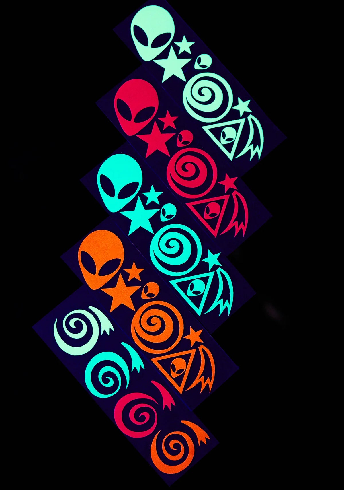 Blacklight Alien Body Stickers