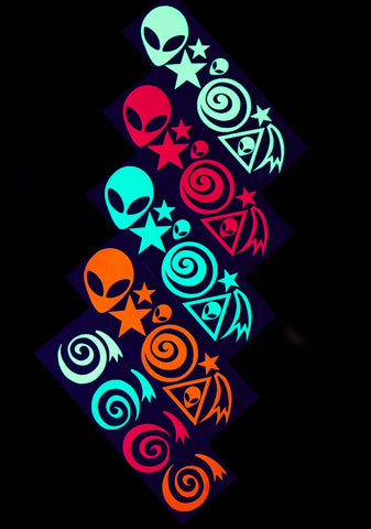 Blacklight Alien Body Stickers