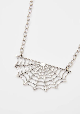 Setting The Trap Spiderweb Necklace
