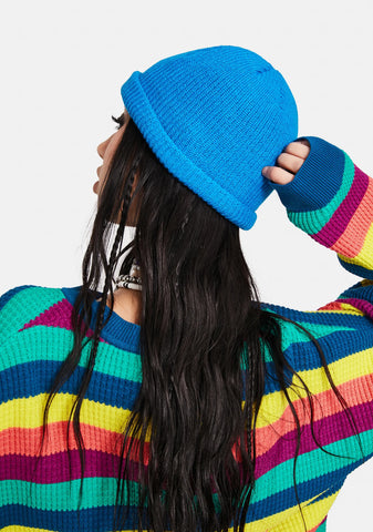 Azure Moonlight Magic Knit Beanie